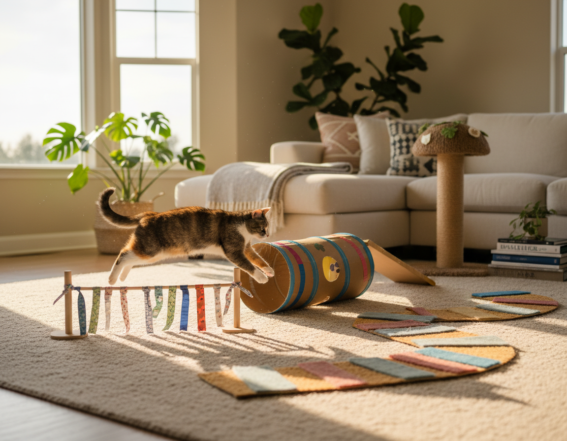 macska otthoni akadálypálya