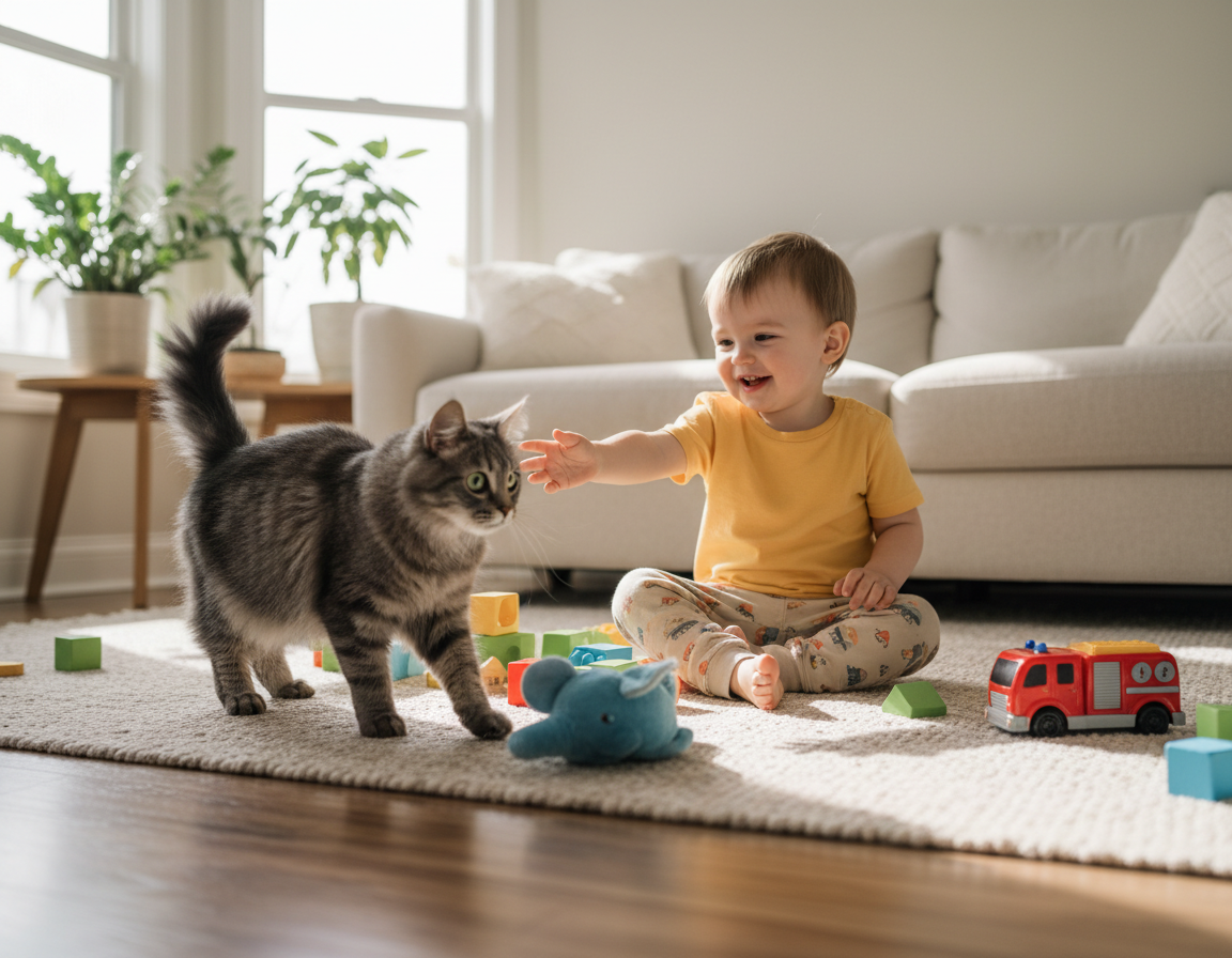 macska új családtaggal való ismerkedés