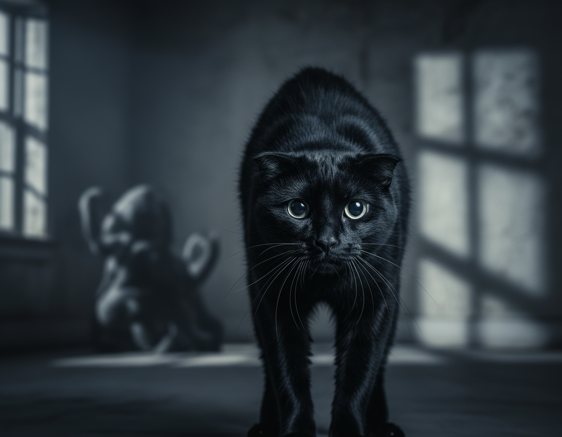 macska vészjósló testbeszéd